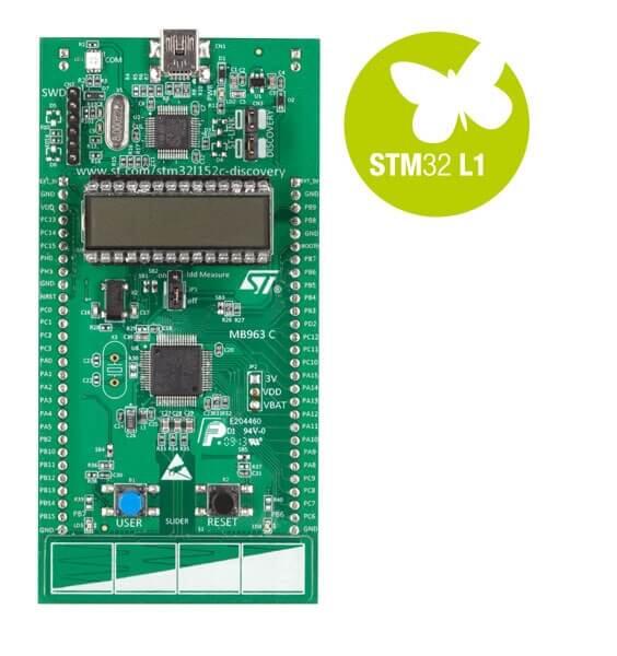 A picture of the STM32L1 Discovery board