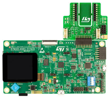 A picture of the STM32L496G Discovery board