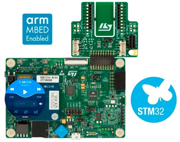 A picture of the STM32L4R9I Discovery board