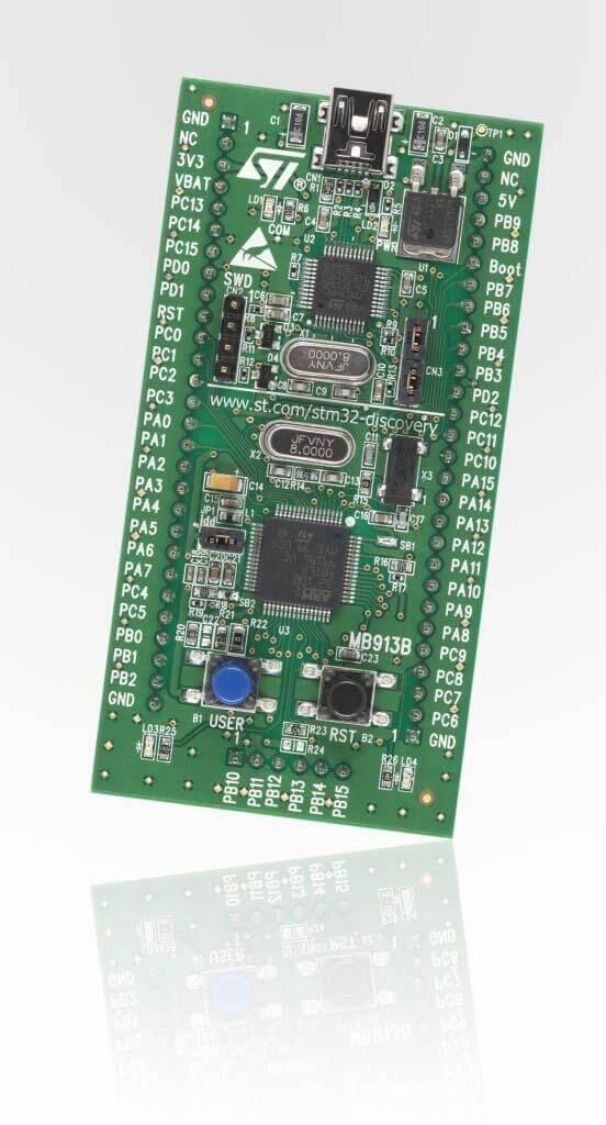 A picture of the STM32VL Discovery board