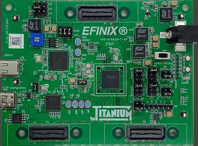 A picture of the Titanium Ti60 F225 board