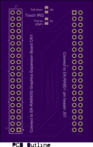 A picture of the EK-RA8D1 to RTK7EKA6M3B00001BU Display Adapter shield