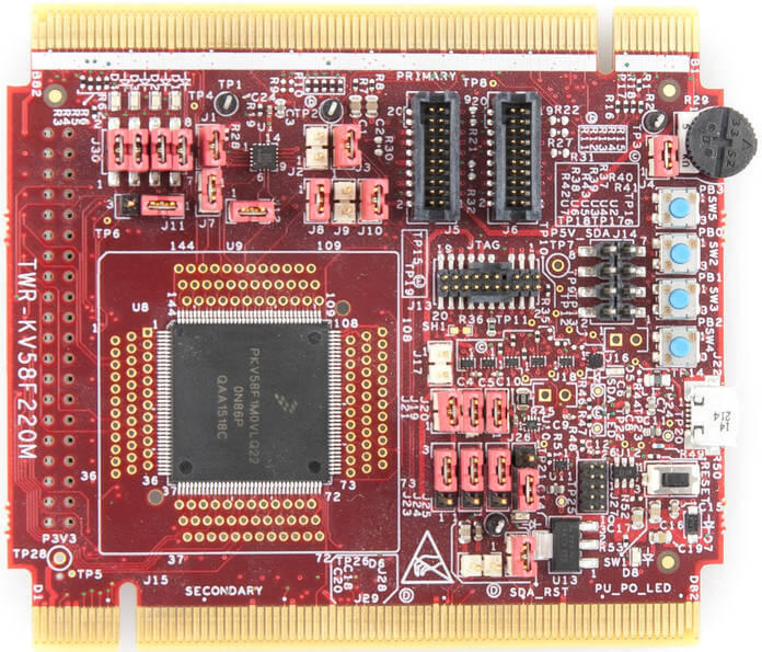 A picture of the TWR-KV58F220M board