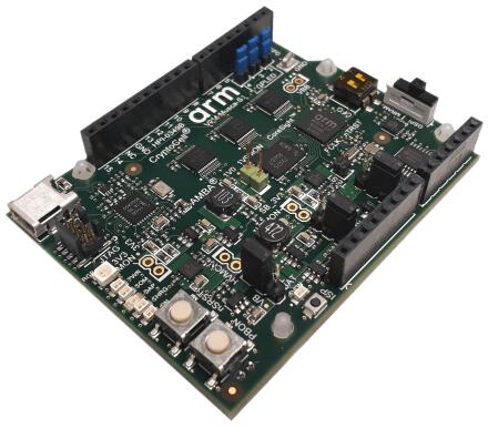 A picture of the V2M Musca-S1 board