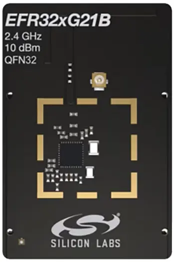 A picture of the EFR32xG21B 2.4 GHz 10 dBm (xG21-RB4195B) board
