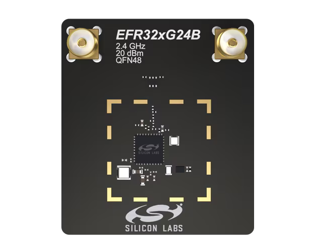 A picture of the EFR32xG24 2.4 GHz 20 dBm Antenna Diversity Radio Board board